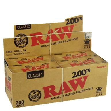 RAW Classic King Size Slim 200s Rolling Papers - 40ct